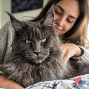 Maine Coon Cat smoke grey Feline Friendly Care