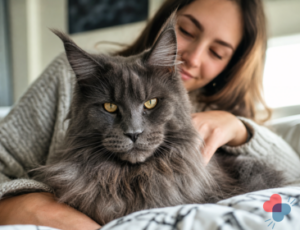 Maine Coon Cat smoke grey Feline Friendly Care